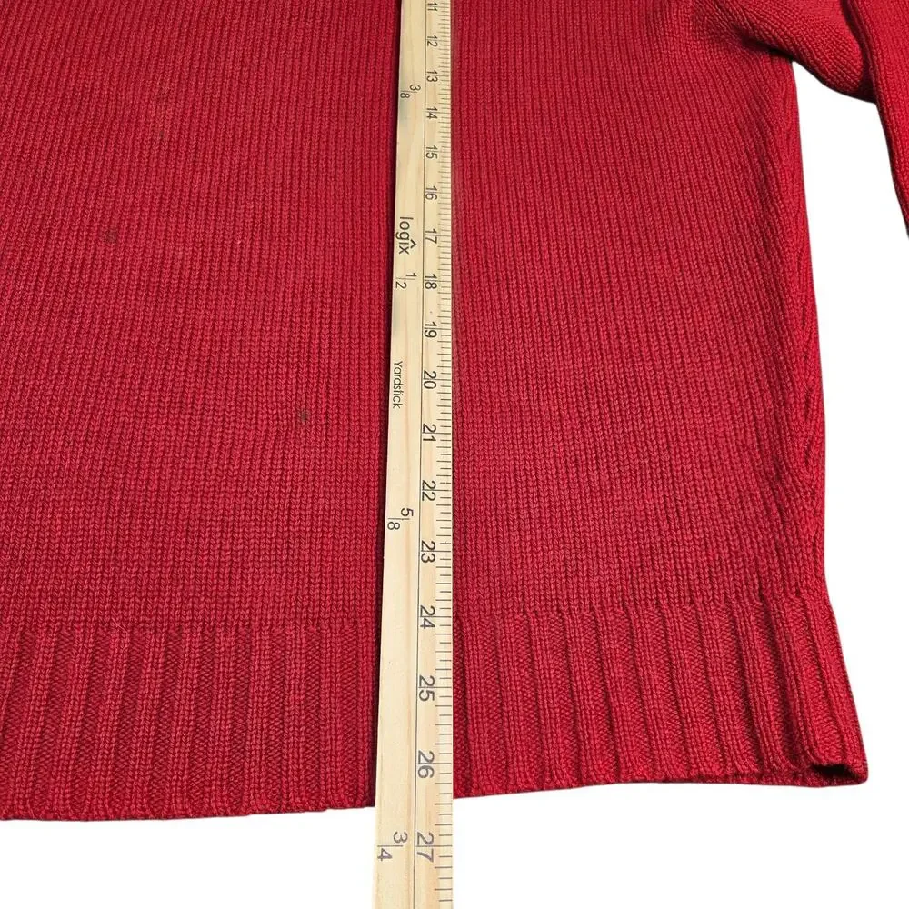 Vintage‎ Polo By Ralph Lauren Sweater Mens XL Red Lambs Wool V Neck Grandpa